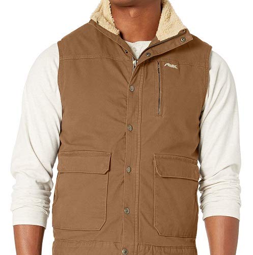 Mountain Khakis Colete masculino ranch Shearling, tabaco, GG