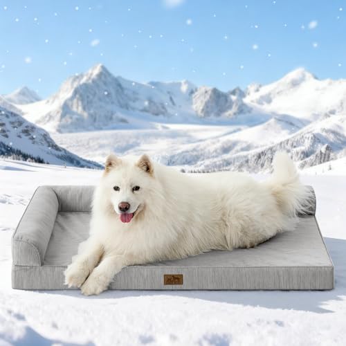 COZY KISS Cooling Dog Bed, Orthopedic Foam Dog Bed with
