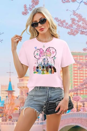 Magic Kingdom Shirts Women Castle T Shirts Princess Castle Tops Funny Family Vacation Trip Tee Casual Holiday Top2