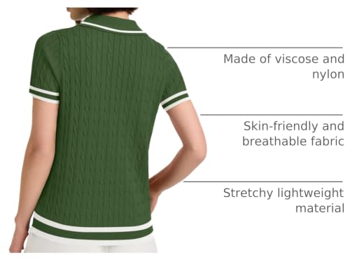 Image of Micoson Womens Short Sleeve Sweater Tops Lapel V Neck Polo Shirts 2026