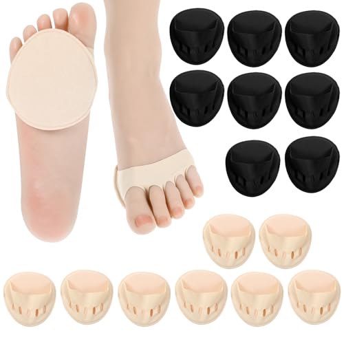 8 Pairs Women's Toe Cover with Padding Toe Toppers No Show Liner Half Socks Seamles Non Slip Grip Hidden Cotton Toes Socks for Mules
