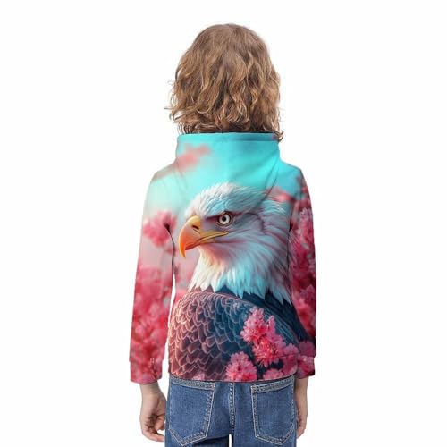 Sweat aigle en fleurs enfants pull style 3D filles garcons 13 ans