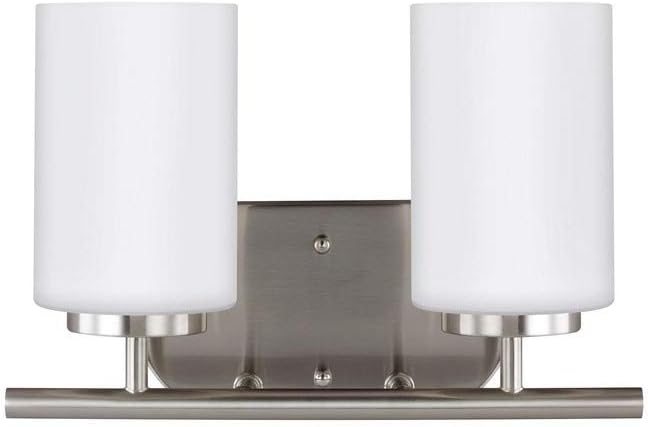 Sea Gull 41161-962 Oslo Vanity, 2-Light 200 Total Watts, Brushed Nickel