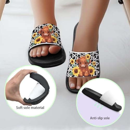Image of Unisex Slides for Girls Boys Comfortable Slippers Slides Non-slip Shower Shoes House Fashion Thick for Indoor & Outdoor Gifts