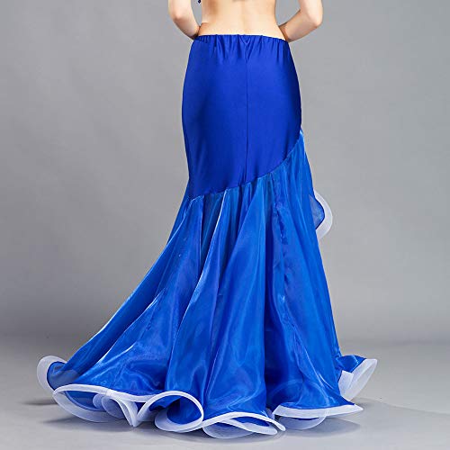 Royal Smeela Belly Dance Skirts For Women Professional Chiffon Belly Dancing Skirts Dark Blue Fishtail Ruffle Mermaid Hip Skirt, One Size, 3 Colors #TOP3