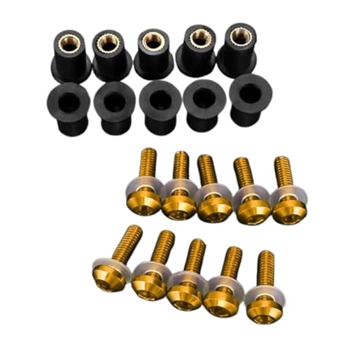 Kit écrous M5 dorés pour bulle Suzuki GSXR, idéal pour le circuit