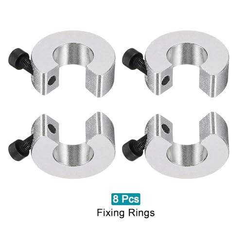 QUARKZMAN SBR16 Linearer Schienenstopper Linearschienen Wellenanschlagring SBR Schienenstopper Aluminiumlegierun Wellenbegrenzungs Befestigungsringen, Silberfarben, 8 Stück