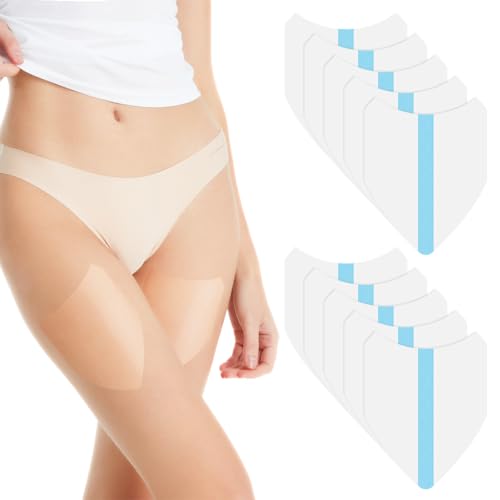 LOPHE Cinta de Levantamiento de Muslos, 12 * 15cm Cinta Moldeadora de Muslos Invisibles, Parche Antirozaduras Impermeable en Forma de V, Pegatinas Antifricción para Reafirmante Piernas (10 Piezas)