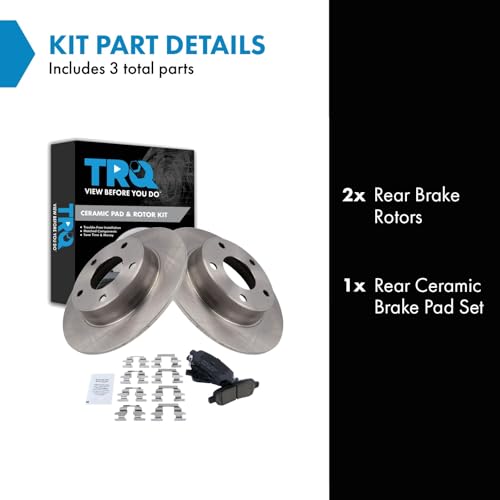Image of TRQ Rear Brake Pad and Rotor Set Ceramic Compatible with 2020 Nissan Sentra