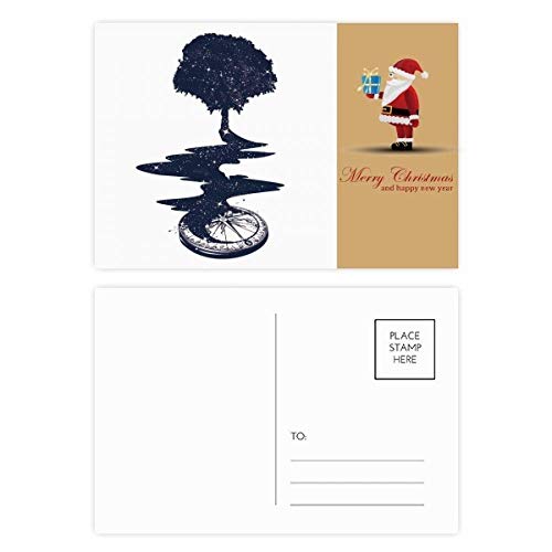 Cartes postales boussole et Père Noël par 20 pour vos voeux