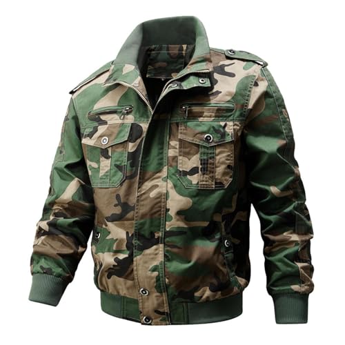 Manteaux d'extérieur homme grande taille veste cargo militaire camo