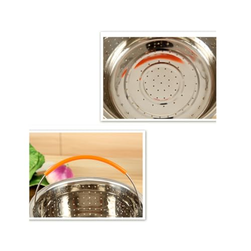 Cesta de vapor de acero inoxidable SECFOU con mango de silicona para ollas 5