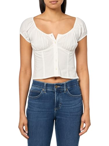 Corset Lucky Brand femme manches courtes top ajusté chic col carré