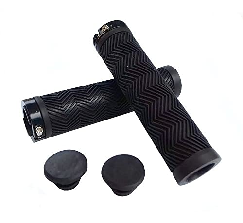 Manopla Bike Mtb Com Trava Bicicleta Punho Anel Gts Tsw Par (Preto)