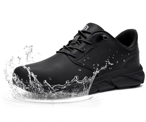 LARNMERN Steel Toe Work Shoes Men Waterproof Safety Sneakers Slip On Leather Oxford Lightweight...
