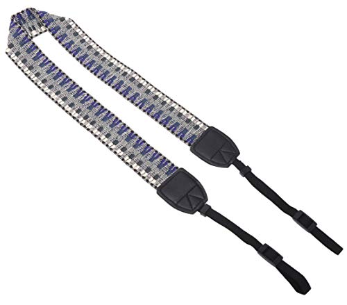 カメラ ネック ストラップ ショルダー ストラップ ベルト 一眼レフ ミラーレス コンパクト デジカメ ヴィンテージ ボヘミアン スタイル Type: NS-CV (ETH-BLUE)