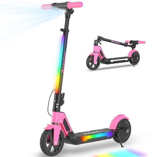 isinwheel S7 Electric Scooter for Kids Ages 8-14, 250W Foldable and 3 Adjustable Heights Kids Electric Scooter with 3 Speeds (5/8/12 Mph), Cruise Control, LED Display, Gift for Kid Black