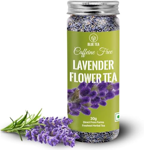 BLUE TEA - Lavender Tea - 30 Gram (30 Cups) | Pure Lavender Flower Buds From Kashmir Vegan - Non-GMO - Caffeine-free – Eco-Sustainable Pet Jar Pack