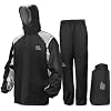KEMIMOTO Waterproof Casual Motorcycle Rain Gear for men,Men's Waterproof Powersports Rain Suit with Pant for Motorcycle Riding in Heavy Rain 15000MM Water Pressure Resistance