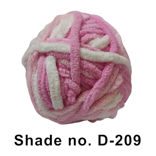 Image of VCR Blush Pink Color, 100 Grams Hank, 60 Meters Length, Premium Polyester Ball for Crochet and Knitting, Pack of 1 Yarn, Soft and Bulky Fur Suitable for DIY