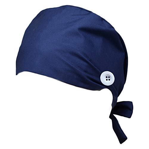 Hotme Women's and Men's Cap Working Hat with Button Sweatband Adjustable Tie Back Hats One Size Multiple Color