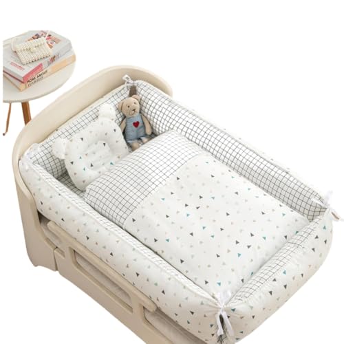 簡易ベッド 携帯型ベビーベッド 、枕 ベッド キルトを含む、ベビーベッド 新生児 枕付き、ポータブルベビーベッド、スリーピングベビーベッド、枕付き ベッドインベッド、通気性、洗える、可能 0-24ヶ月、安全で信頼できる、のベビーギフト (N)