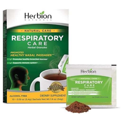 Herbion Naturals Respiratory Care Herbal Granules – 10 Ct for The Whole Family – Promotes Healthy Nasal Passages & Respiratory Function - Relieves Cold and Flu Symptoms – Supports Immune System