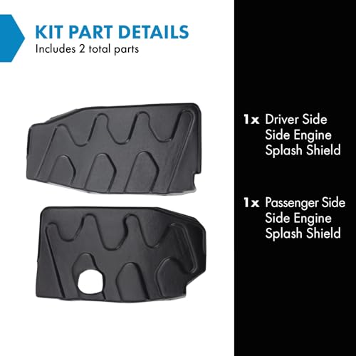 Image of TRQ Engine Splash Shield Driver & Passenger Side Compatible with 2013-2018 Hyundai Santa Fe 2019 Santa Fe XL 2014-2015 Kia Sorento HY1228181 HY1228182