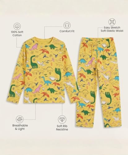 Image of Anthrilo Pure Cotton Printed Pyjama Set for Girls | Sleepwear | Night Suit, Night Wear | Long Sleeves T-Shirt & Pyjama | Regular Wear | 0-14 Years
