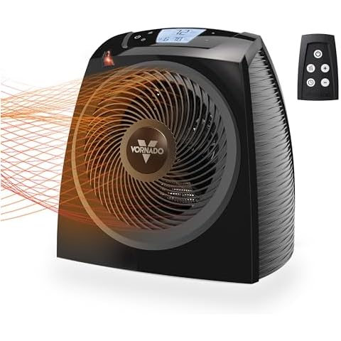 Vornado TAVH10 Space Heater with Remote for Home, Fan Only Option, Digital Display with Adjustable Thermostat, Advanced Safety Features, Timer, Auto Climate Control Cover