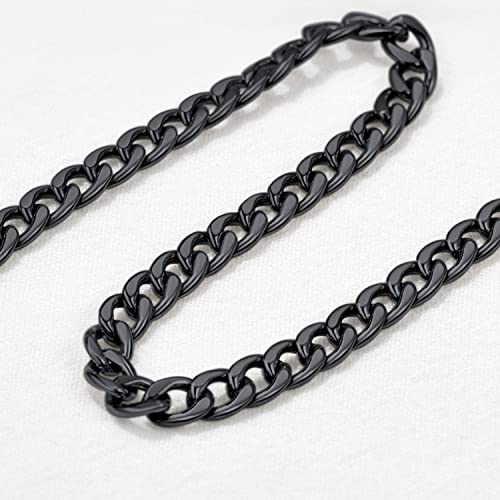 U7 Cuban Link Chain Anklets For Women Ion Plating Black Metal 5Mm Thick Curb Chain Ankle Bracelet Adjustable Barefoot Jewelry #TOP5