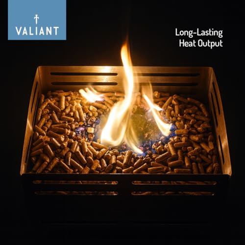 Valiant - Cesta para Quemador de pellets para Estufas de leña y chimeneas | Construcción de Acero Inoxidable Grueso | Diseño ventilado para una combustión Uniforme | Capacidad de 3 kg | Tiempo de - imagen 5