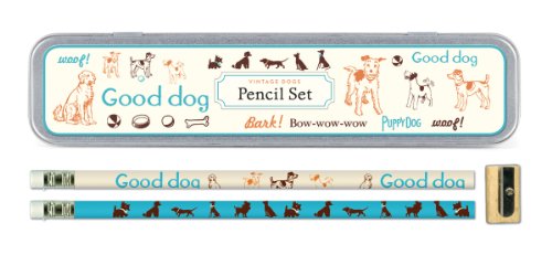 Cavallini Vintage Dogs 10 Pencils and 1 Sharpener