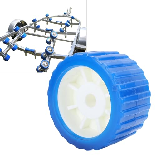 Boat Trailer Roller Ribbed Wobble Roller 108x75x19mm Sturdy PU Boat Trailer Maintenance Equipment for Boats Yachts, Marine Trailers, Boats (5 Inch)