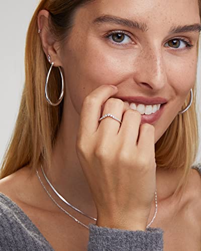 Milla Oval Hoop Earrings - Gold Hoops Or Silver Hoop Earrings For Women, 14K Gold Hoop Earrings & 925 Sterling Silver Earrings - Hypoallergenic & Lightweight (Sterling Silver Plated / 45 Mm - 1.8 In) #TOP1