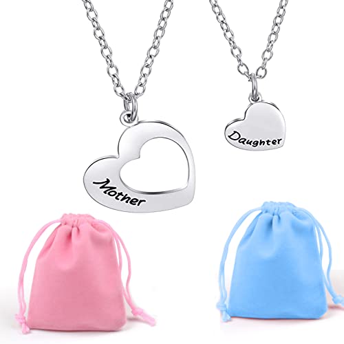 Floatdream Collares de Madre e Hija,Collar con Recorte de Corazón, Colgante de Corazón para Madre e Hija a Juego, para Accesorios para Uso Diario, para Mujeres y Niñas