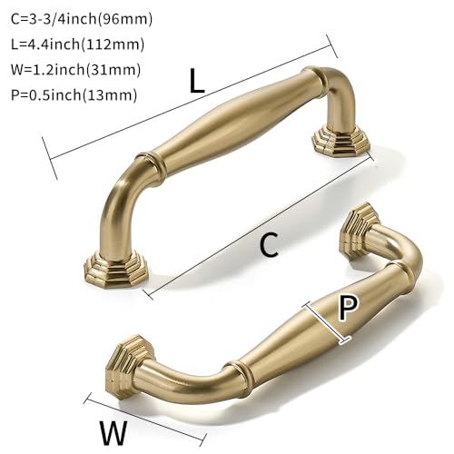 khtumeware 10 Pack 3-3/4 inch(96mm) Champagne Bronze Heavy Duty Solid Cabinet Pulls Satin Brass Cabinet Handles Heavy Duty Solid Cabinet Hardware for Cupboard Drawer Pulls Dresser Handle by khtumeware - Used condition - Image 2