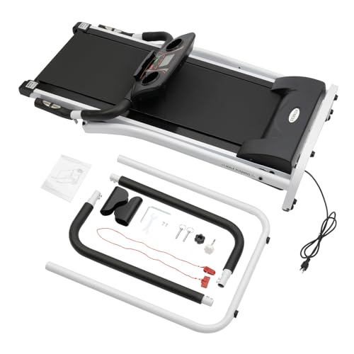 Image of Recovery Fitness Walking Treadmill with Full Length Handrails, 220 lb Capacity Senior Fitness Recovery Treadmill with Heart Rate Measurement in Study Rooms, Gyms, Offices, Balconies