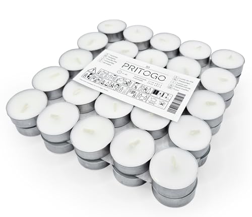 Pritogo Teelichter - Weiß Ø 3,8 * 1,2 cm, (200 Stück...