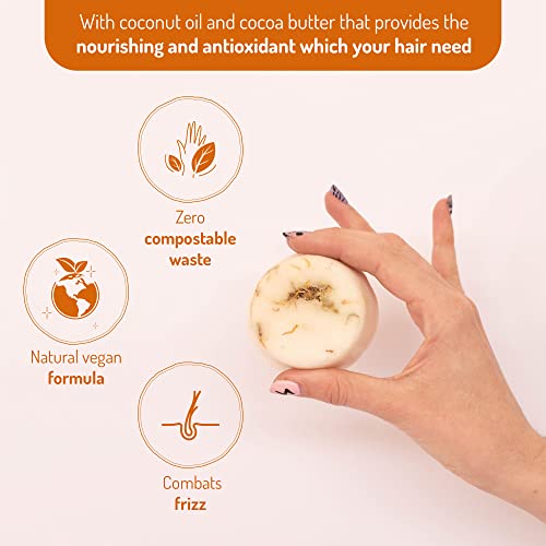 Ruh Natural Shampoo Bar For Dry Hair, Handmade Sulfate Free Shampoo Bars With Gardenia Citrus Scent, Vegan And Zero-Waste Eco-Friendly, Mechanic Orange (1Ct) #TOP3