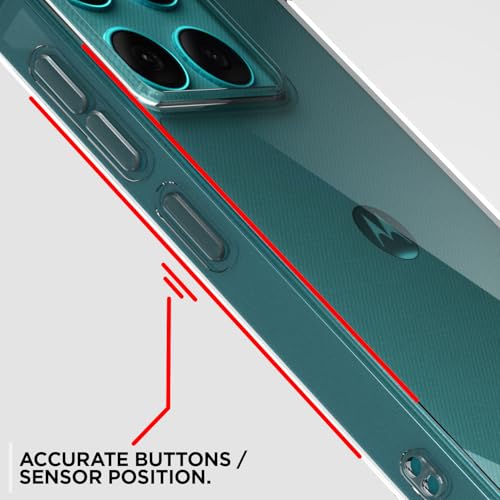 Image of Amazon Basics Back Cover for Moto Edge 60 Fusion 5G PC + TPU Clear Transparent Raised Edges Shockproof Protective Phone Bumper Case(Transparent)