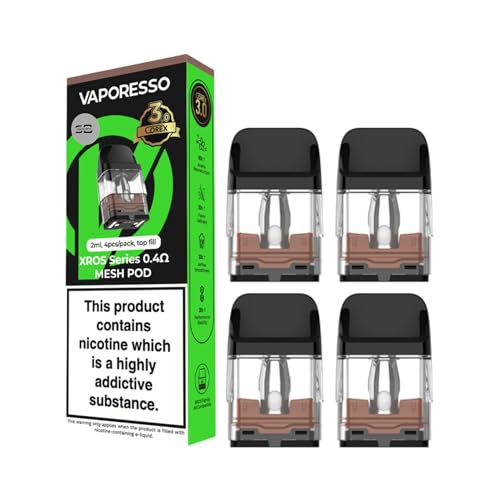 Vaporesso Xros Corex Pods 3.0 [0.4] - 4 Pack - Available in 0.4 0.6 0.8 1.0 1.2 - Compatible With Full Vaporesso XROS Vape Kit Range - No Nicotine