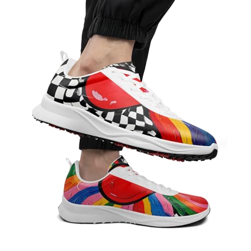 Breathable Golf Shoes for Men, Artistic Design Women's Spikeless Golf Sneakers with Heel Ventilation Sport Trainers4