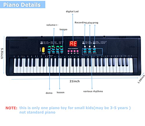 Keyboard Piano Electric Digital Piano Mini Music Electronic Keyboards 61 Key Kids Piano Musical Instrument Piano Toy W/Microphone For Beginners Christmas Birthday Gifts #TOP2