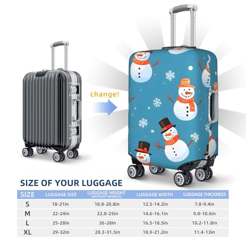 Funny Christmas Snowman Travel Luggage Cover for Suitcase Anti-Scratch Fashion Suitcase Protector Washable Elastic Baggage Covers Fits 29-32 Inch Luggage for Travel Beach Holiday3