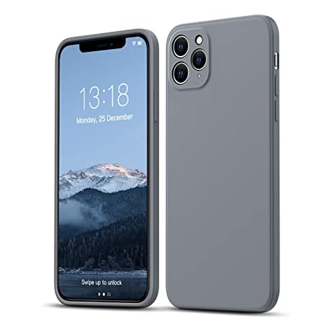GOODVISH Ultra Slim Liquid Silicone Case Compatible with iPhone 11 Pro 5.8 inch | Upgraded Camera and Screen Protection | 360 ° Full Covered Shockproof Cover(Rock Grey) Cover