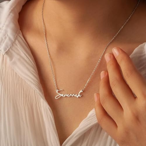 925 Sterling Silver Custom Name Necklace Personalized Name Plate Necklaces Customized Pendant Jewelry Gifts For Women2