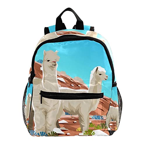 Sac à dos enfants alpaga multicolore 30cm pour garçons et filles