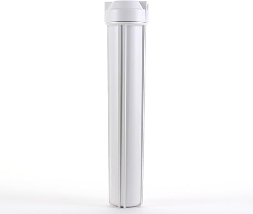 Hydronix HF4-20WHWH38 Carcasa del filtro de agua de 20 pulgadas RO, toda la casa, hidroponía - puertos de 38", junta tórica doble, blanco