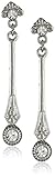 Downton Abbey Linear Crystal Post Top Drop Earrings